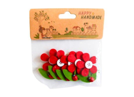 Accesorii Craft Fetru dublu flori cu buburuza 218287