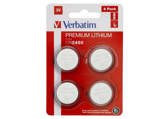 Baterie CR2450 Verbatim,3V, 4buc/blister 49535
