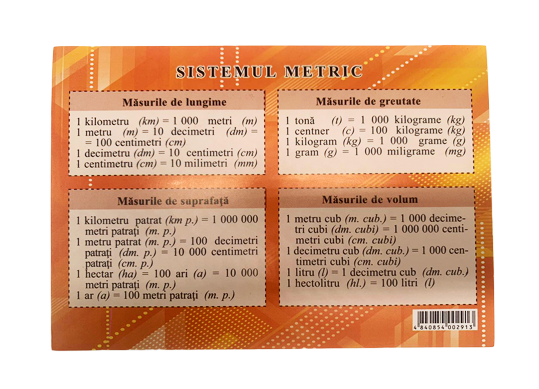 Fisa carton Sistemul metric C002913