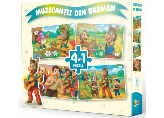 Puzzle 4in1 Muzicantii din Bremen PD4291