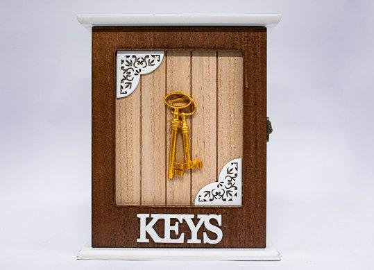Suvenir Suport pentru chei lemn alb/cafeniu 2 Keys 2311536