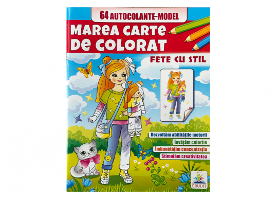 Carte (Mare de colorat ) fete cu stil(+autocol) CN666562