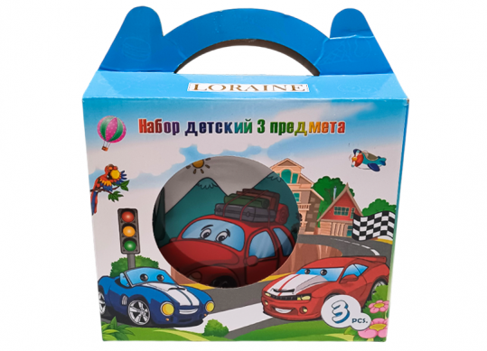 Ceramica set vesela p/u copii 3pcs masinute 25869