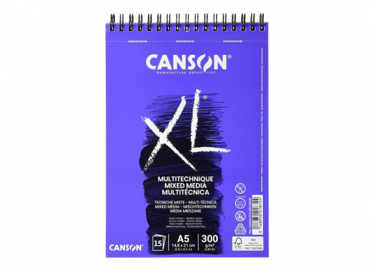 Sketchbook A5 Canxl mix 15 foi 300 gr cu spira C200001872