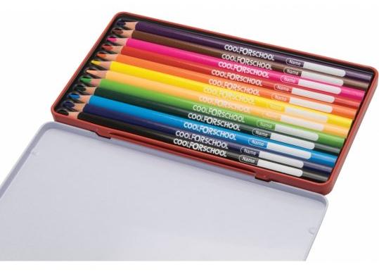 Creioane color CoolForSchool 12cul Premium cutie metal CF15178