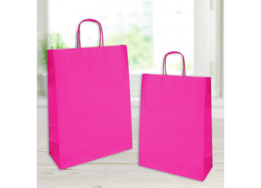 Punga hirtie 22*10*32,fuxia 110gr,minere rasucite SH31390