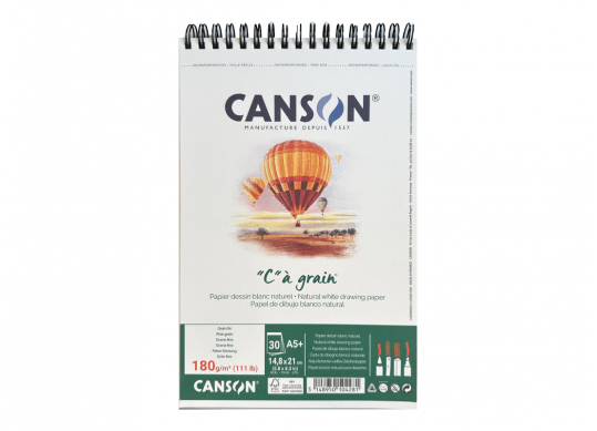 Sketchbook A5+ Canson Cangraid 30foi 180gr cu spira C400060623