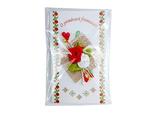 Martisor (11.00) (91)trandafir alb+rosu 010012-91