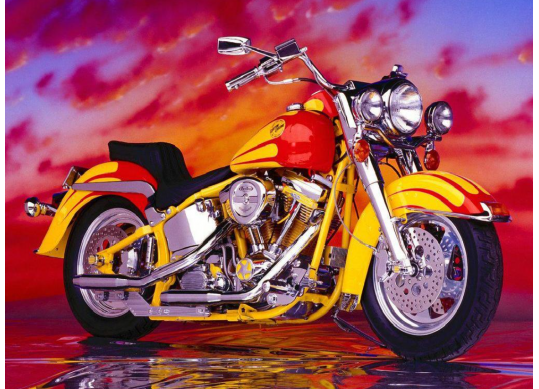 Tablou cu DIAMANTE 30x40 Motocicleta retro (fara sasiu) GLD63406