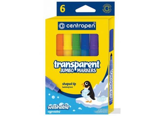 Carioci Centropen 06 culori JUMBO Transparent (1-6mm) C8580 06