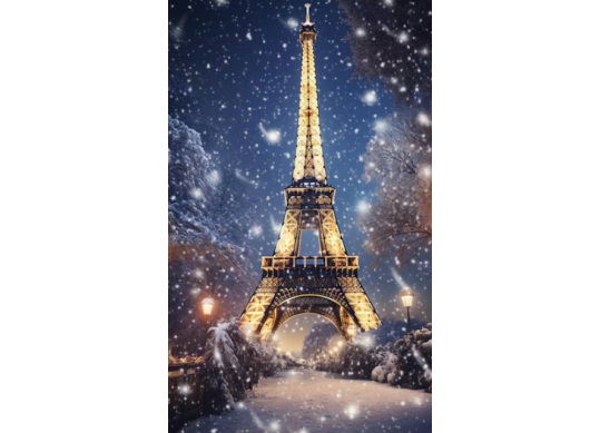 Tablou cu DIAMANTE 40x50 Turnul Eiffel noaptea (fara sasiu) GLE76635