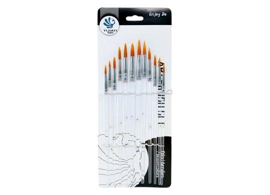Pensule set (12buc) rotund ML2-16/34-10,11 coada transparenta 077658-O