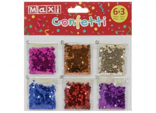 Confetti 6 forme x 3gr,Maxi MX61613-01