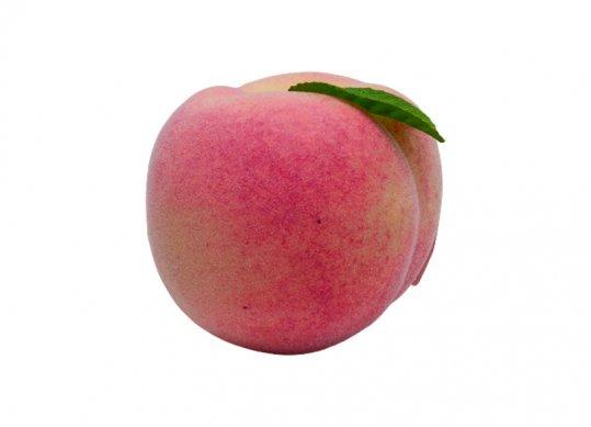 Fruct piersic decorativ roz rotund 8x7cm N090F