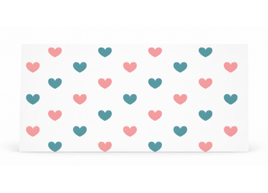 Felicitare plic (imprimeu inima pe alb) EL3360