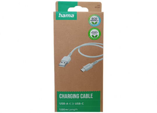 Cablu USB 1.0m Hama Eco Charging  White 187281