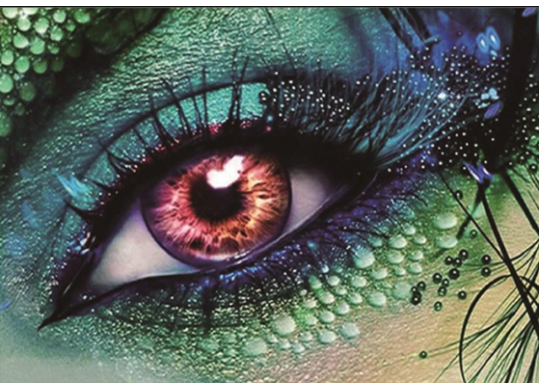 Tablou cu DIAMANTE 30x40 Ochi machiat albastru (fara sasiu) GLD62764