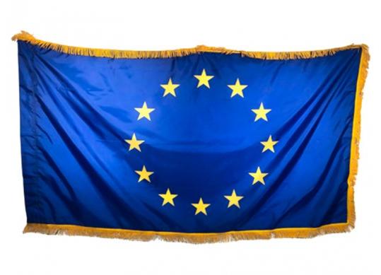 Drapel UE 1.0x2.0m dublu,franjuri DMUE1x2F