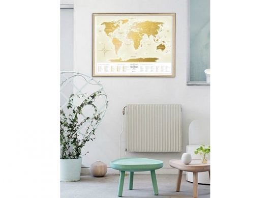 Harta Scratch-World Map Travel Map Gold 80x60 130029