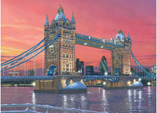 Tablou cu DIAMANTE 30x40 Tower Bridge London (fara sasiu) GLD63340