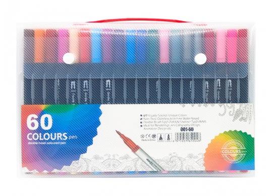 Liner fine+Brush 60 culori ML50-12(0.4mm-1-2mm) 001-60