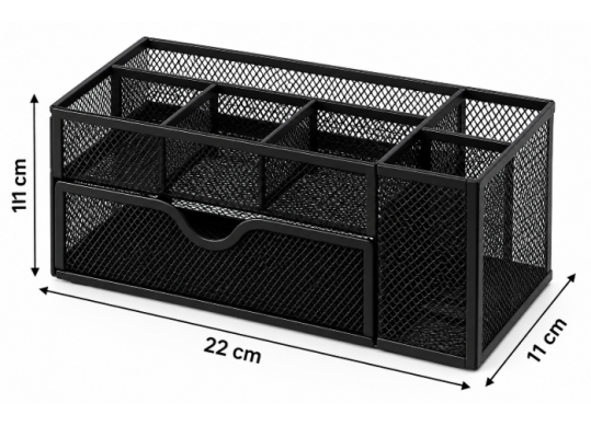 Suport birou din plasa metal (ML130-52) 6 comp. 1 sertar extensibil 22*11cm RH-8059
