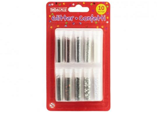 Sclipici 6 culori+4 confetti.x 2gr.Maxi MX61727