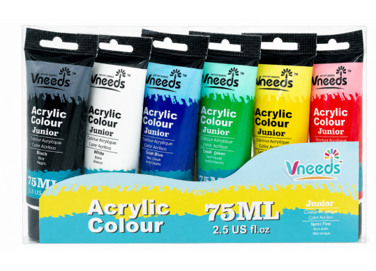 Tempera set 6cul.x75ml tub Acrilica ML7-8 V0519