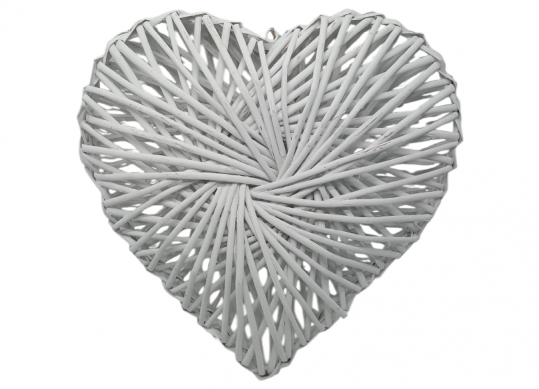 Cortina-decor impletit din lozie alba inima 43x35cm 2371612