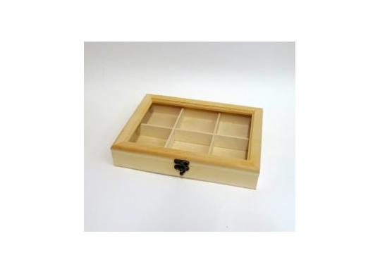 Cutie lemn ECO (capac sticla) 5*19*27/6 compart. C05/6
