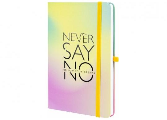 Agenda nedata cu elastic A5 128 foi Never Say No (cop.tare) linii O20812-41