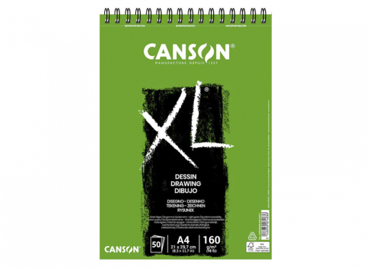 Hirtie bloc cu spira Canson xl Draw 50 foi A4 160 gr C400039088