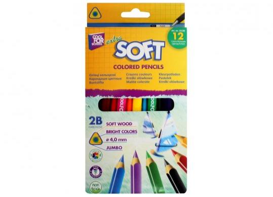 Creioane color CoolForSchool 12cul Softy JUMBO CF15136