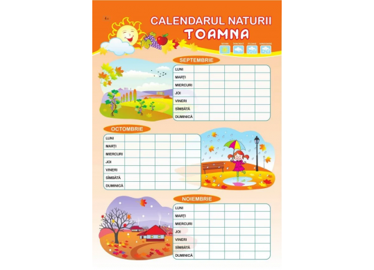 Plansa.Calendarul naturii.Vara+Toamna 70x100cm EP21