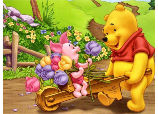 Tablou cu DIAMANTE 20x30 Winnie Pooh si Purcelus (fara sasiu) GLB30645