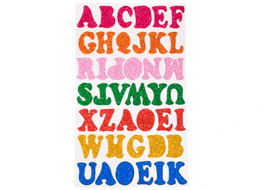 Accesorii Craft hirtie gumate ML6-4)Glitter/adezive LITERE color 538868-4