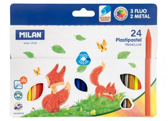 Creioane cerate Milan 24cul Plastipastel 022T24