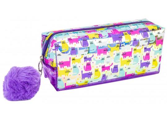 Penar 1 fermoar Pisica cu pom pom Mov CF87075