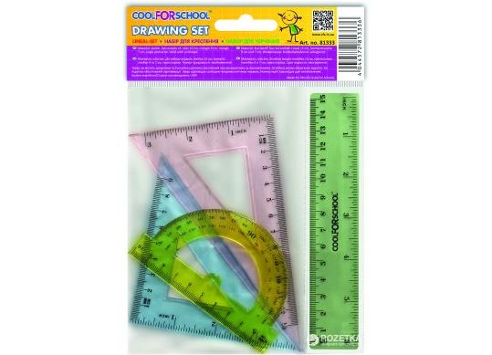 Rigle Set CoolForSchool (rigla 15cm/2echere/raportor) CF81333