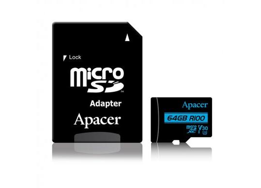 Flash MicroSDHC: 64GB Apacer XC UHS-I I V30 AP64GMCSX10U-R