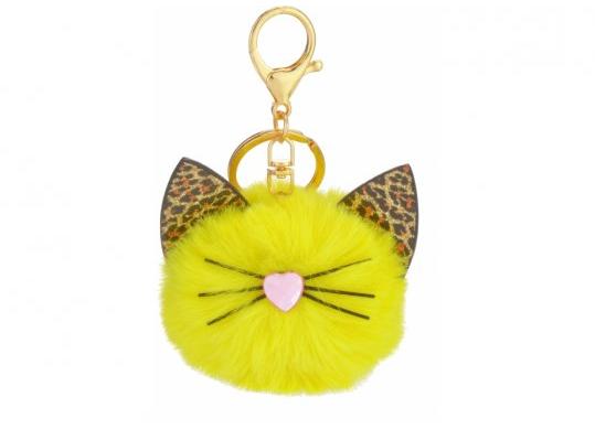 Breloc pufos Leopard Galben MX62311
