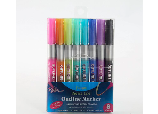 Marker Metallic set 8cul dubla linie MLD13-3