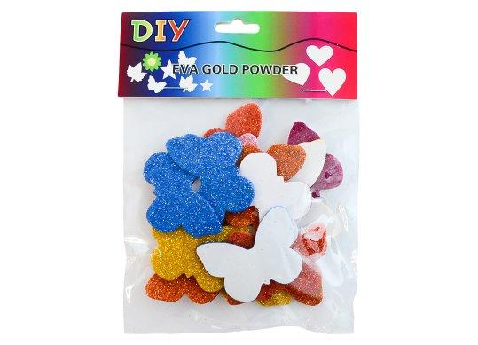 Accesorii Craft hirtie gumate Glitter/adezive Fluturasi 218843