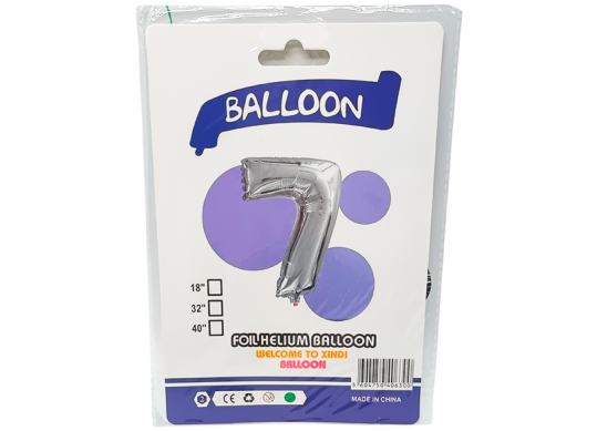 Balon folie Cifra 7 argintiu 42cm 221812