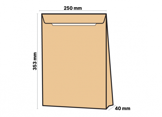 Plic B4 250x353mm (kraft) cu burduf 4cm|(41733099) 10238695