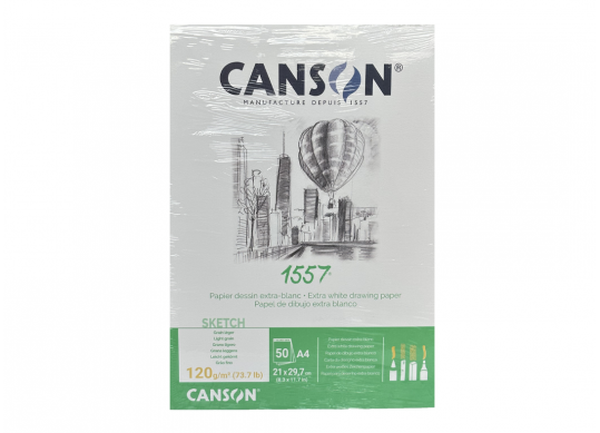 Hirtie bloc Canson 1557 JA 50foi A4 Croq 120gr C204127408