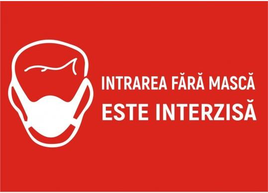 Eticheta info Intrare fara masca interzis, 15x21cm RX00053