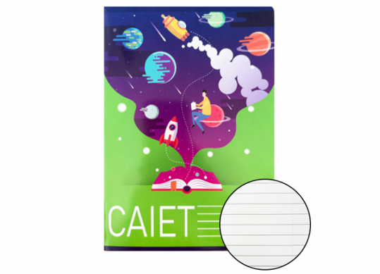 Caiet 24foi Euro/dictando (linie mare/laminat) EL341/MG