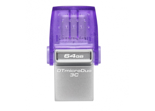 Flash USB: 64GB USB3.2 Kingston DataTraveler microDuo 3C, Purple, USB-C + USB-A, Ultra-small (Read DTDUO3CG3/64GB