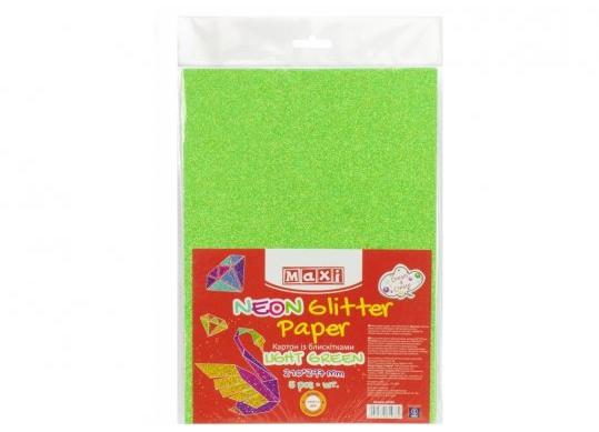 Carton cu sclipici florescent 290gr/m2  A4 Verde Neon MX61938